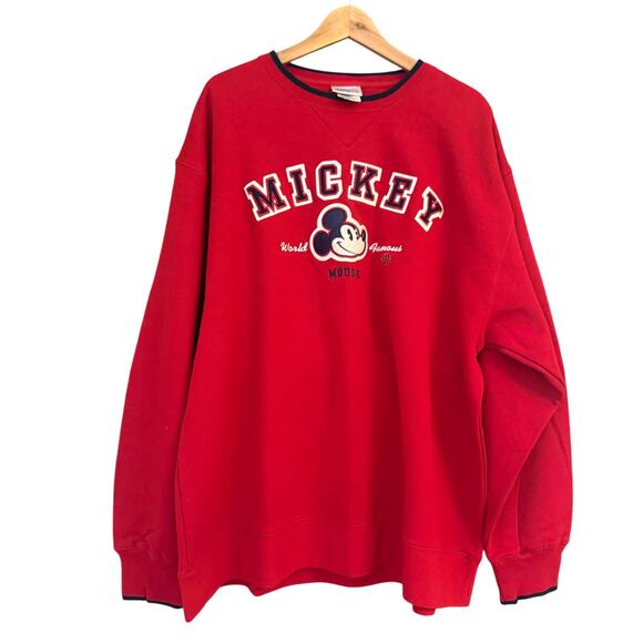 Disneyland Resort Mickey Mouse Red Sweatshirt XL Adult Vintage Style - Picture 1 of 13
